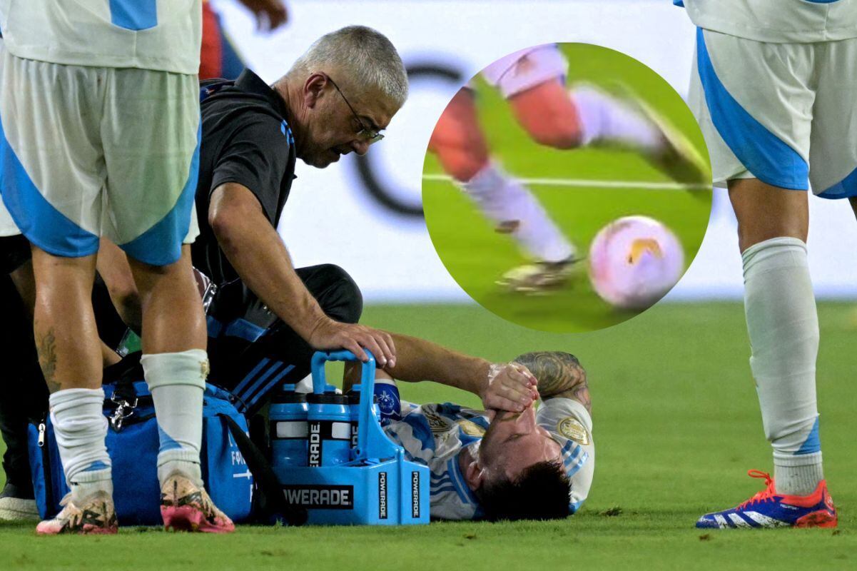 Messi y el momento exacto de la lesión que le dejó el tobillo hinchado en la final de Copa América
