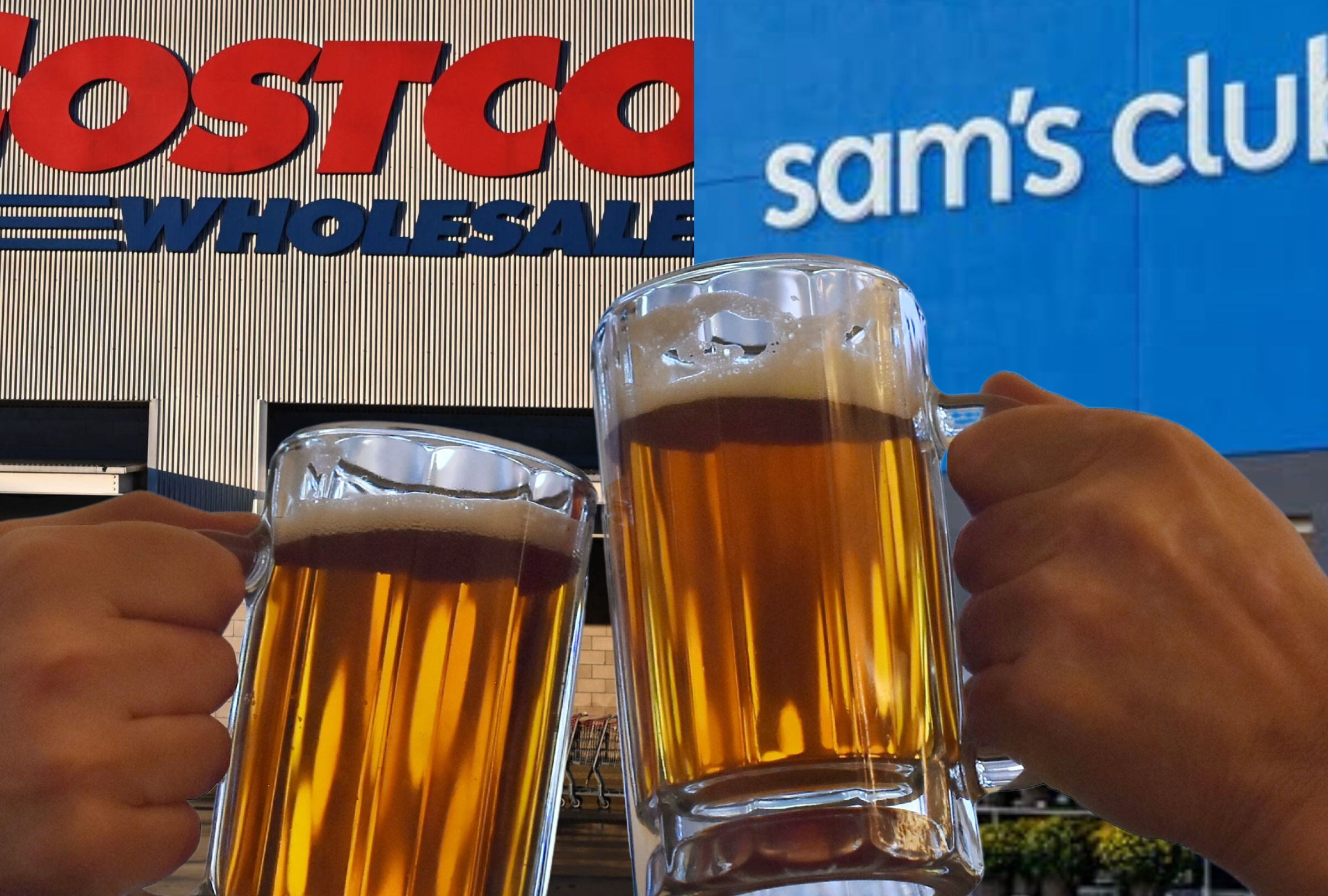 Comparativa entre Sam’s Club y Costco sobre la oferta de licores en Estados Unidos (Foto: Diseñado por Canva/ AFP)