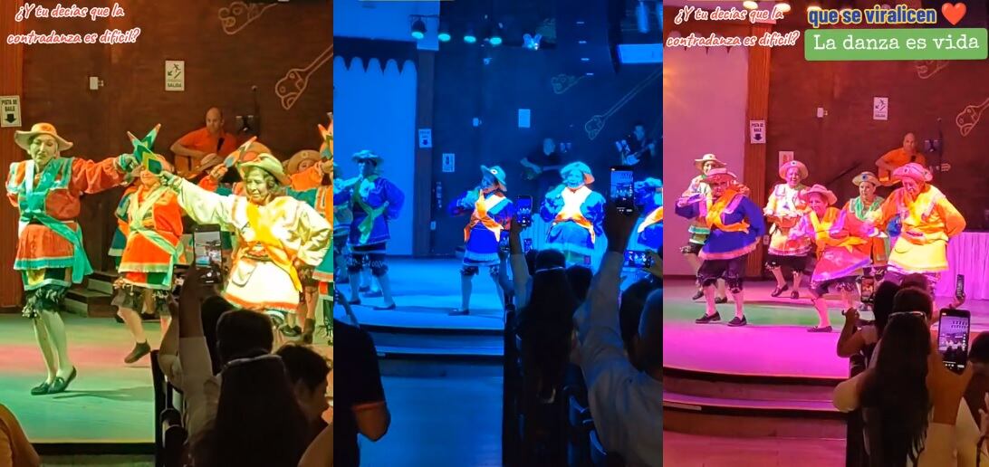 Abuelitos sorprendieron con sus pasos de baile (foto: captura)