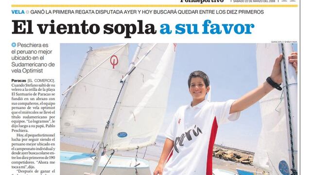 Stéfano Péschiera, hace 16 años, en DT El Comercio.