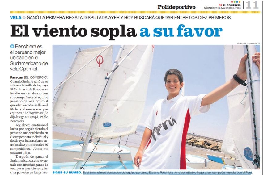 Stéfano Péschiera, hace 16 años, en DT El Comercio.