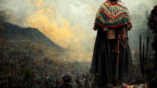 La sorprendente imagen que creo una IA a partir de la frase “El Inca Atahualpa se prepara para la guerra”