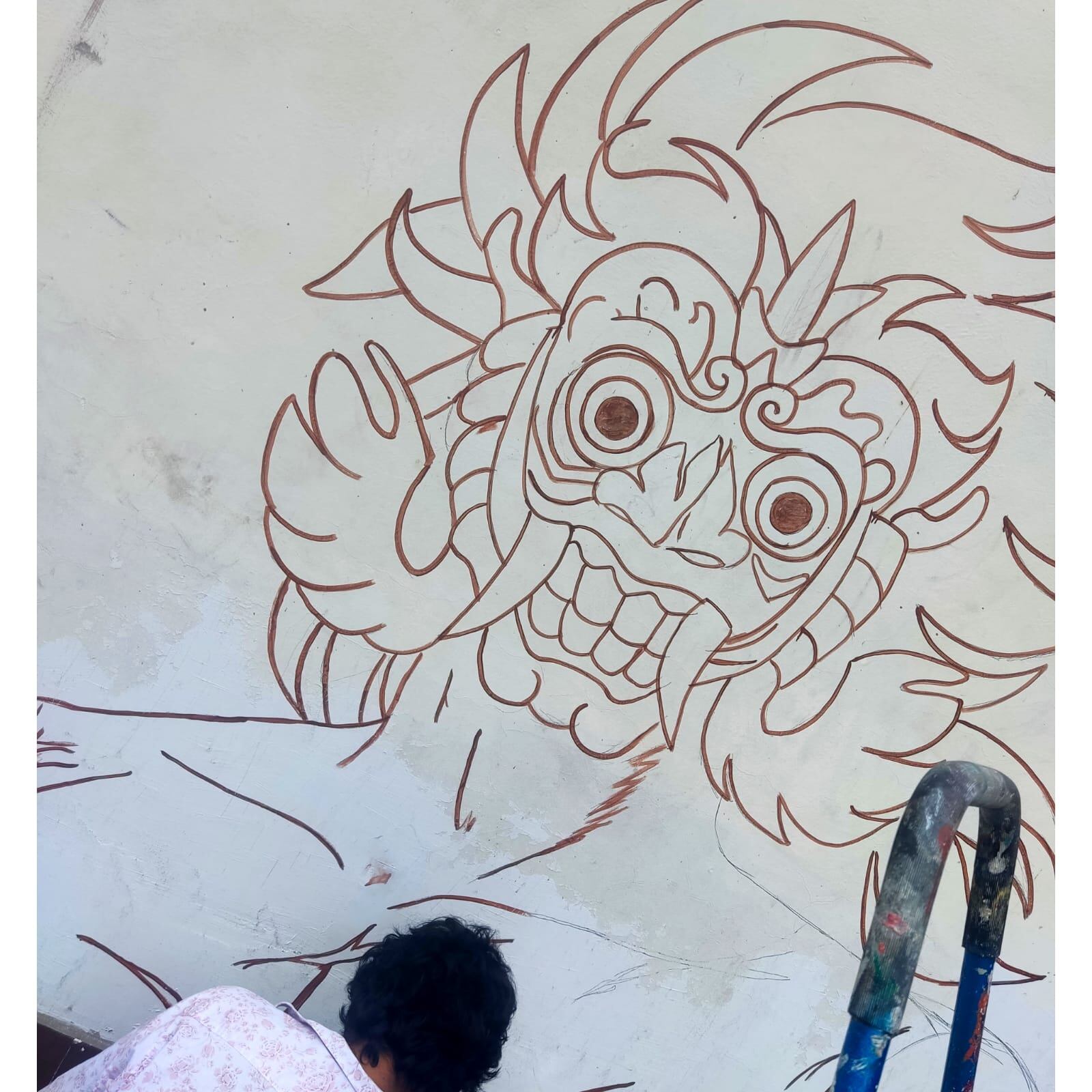 Imágenes del mural de "Saint Seiya" en la casa de Jorge de Pegaso.