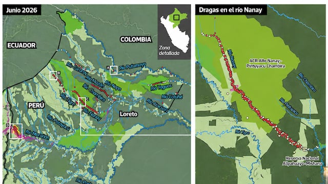 Alarma en Loreto: imágenes de satélite muestran el avance de las dragas de la minería en la Amazonía