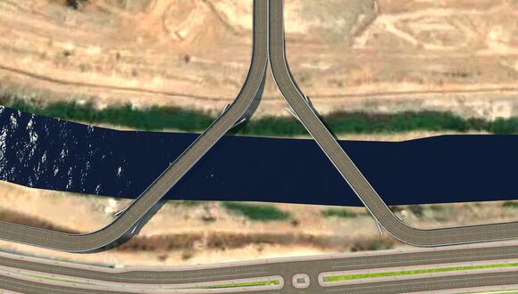 Vista aérea de cómo se verían los puentes modulares que darán acceso al nuevo terminal del Jorge Chávez. (Foto: MTC)