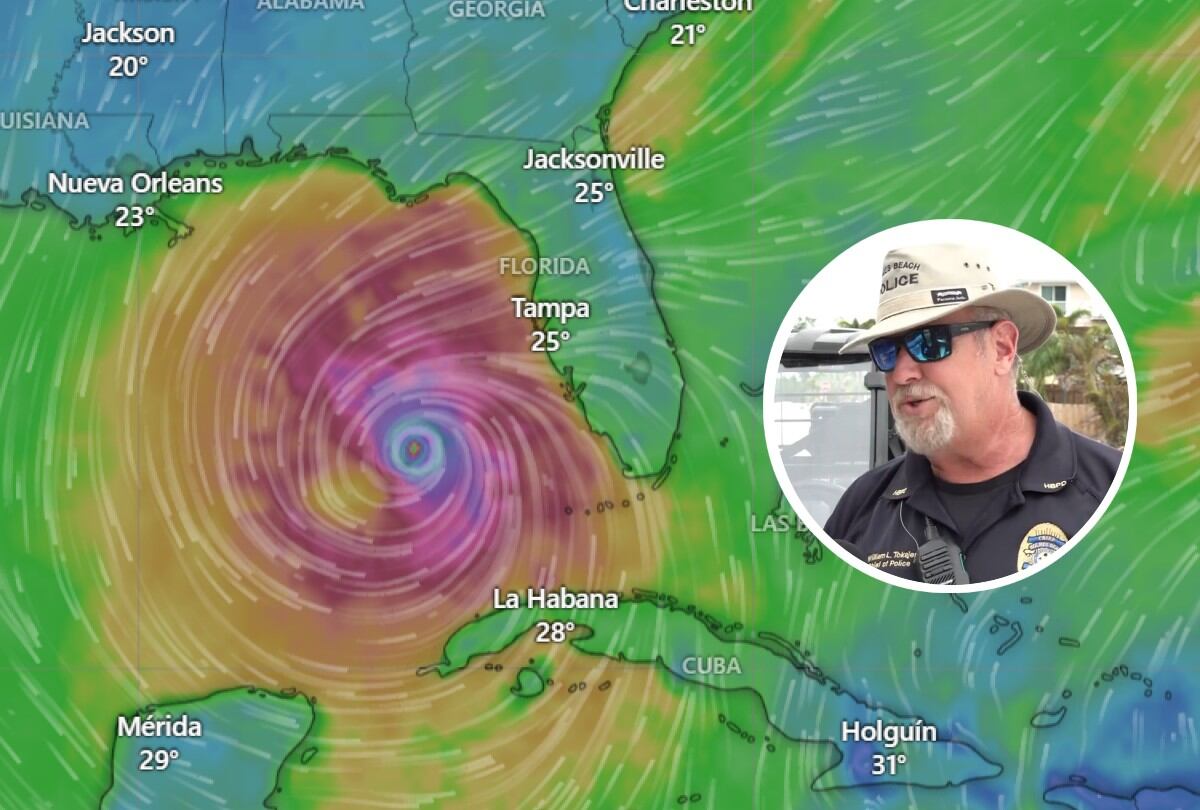 William Tokajer, jefe de policía de Holmes Beach, Florida, hizo una dura advertencia ante la llegada del huracán Milton. (X @EmeraldMorrow)