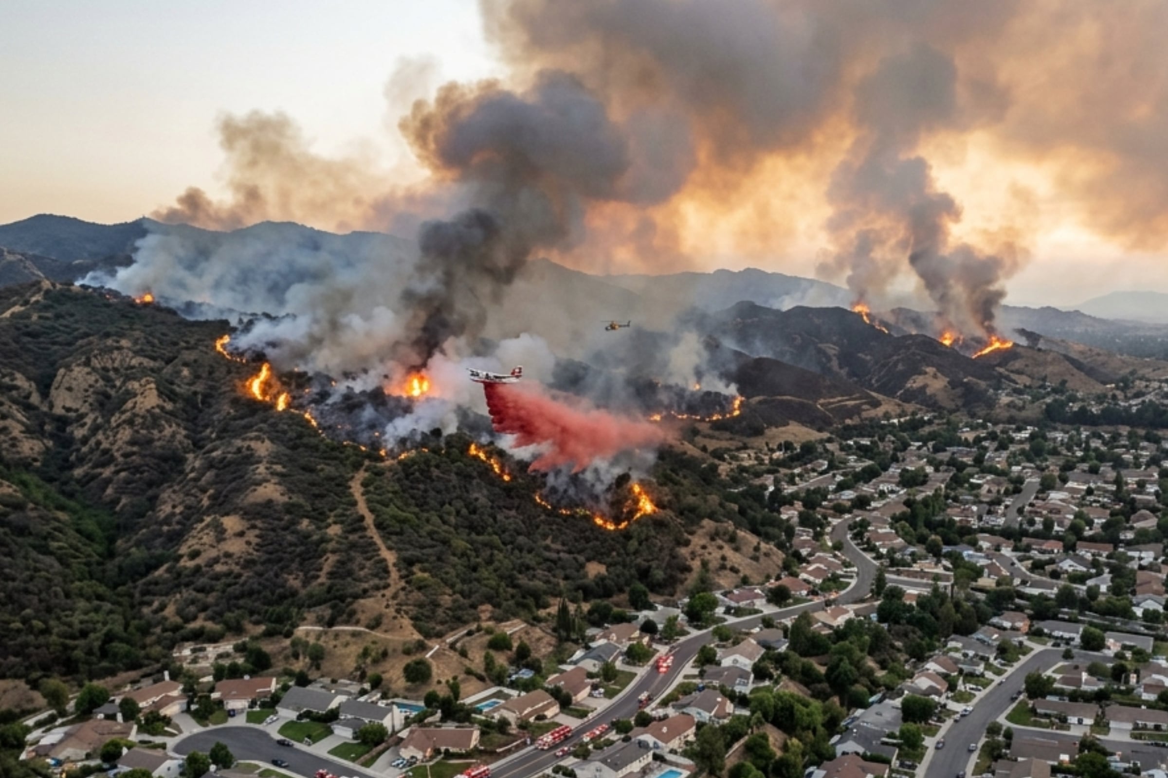 Hasta el momento, los bomberos están intentando apagar decenas de incendios en los últimos días. (Crédito: Imagen referencial creada por El Comercio MAG usando la IA de Gemini / Imagen no válida legalmente, solo usada con fines educativos)