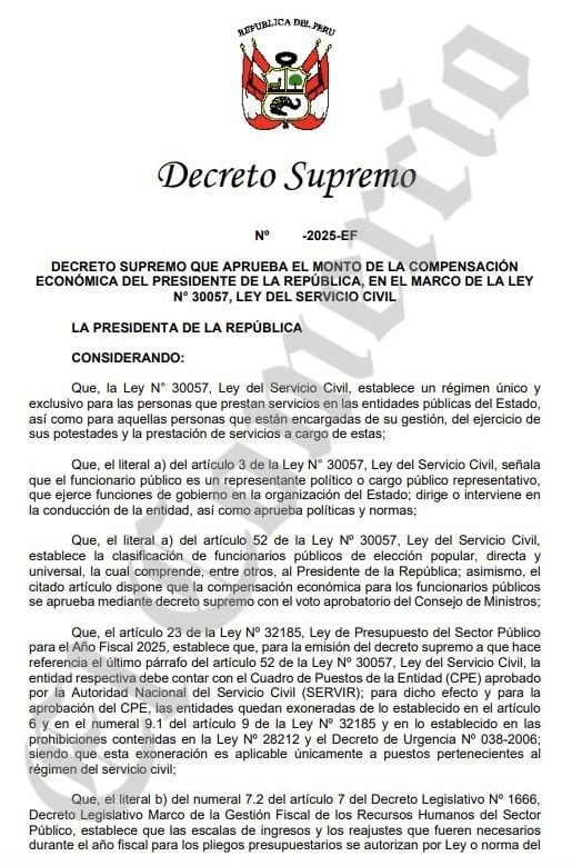 Primer borrador del decreto supremo
