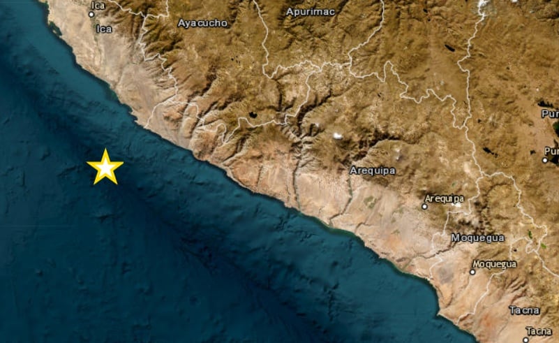 Sismo de magnitud 4.5 fue sentido en Marcona sin reportes de daños, según el IGP