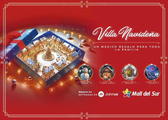 Afiche de la Villa Navideña del Mall del Sur.