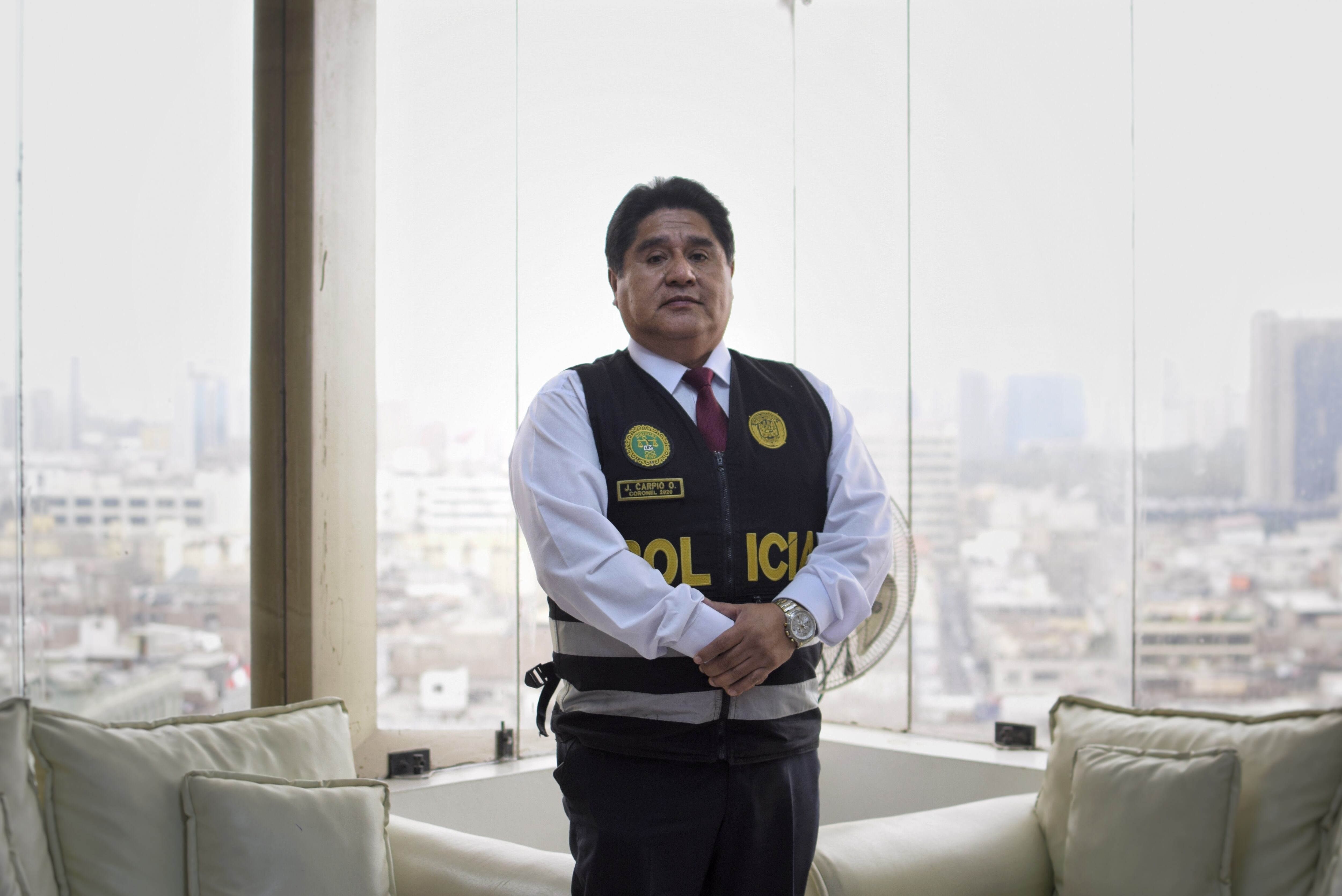 Coronel PNP Jorge Carpio, jefe de la Divise.
Foto: Abby Ardiles / El Comercio