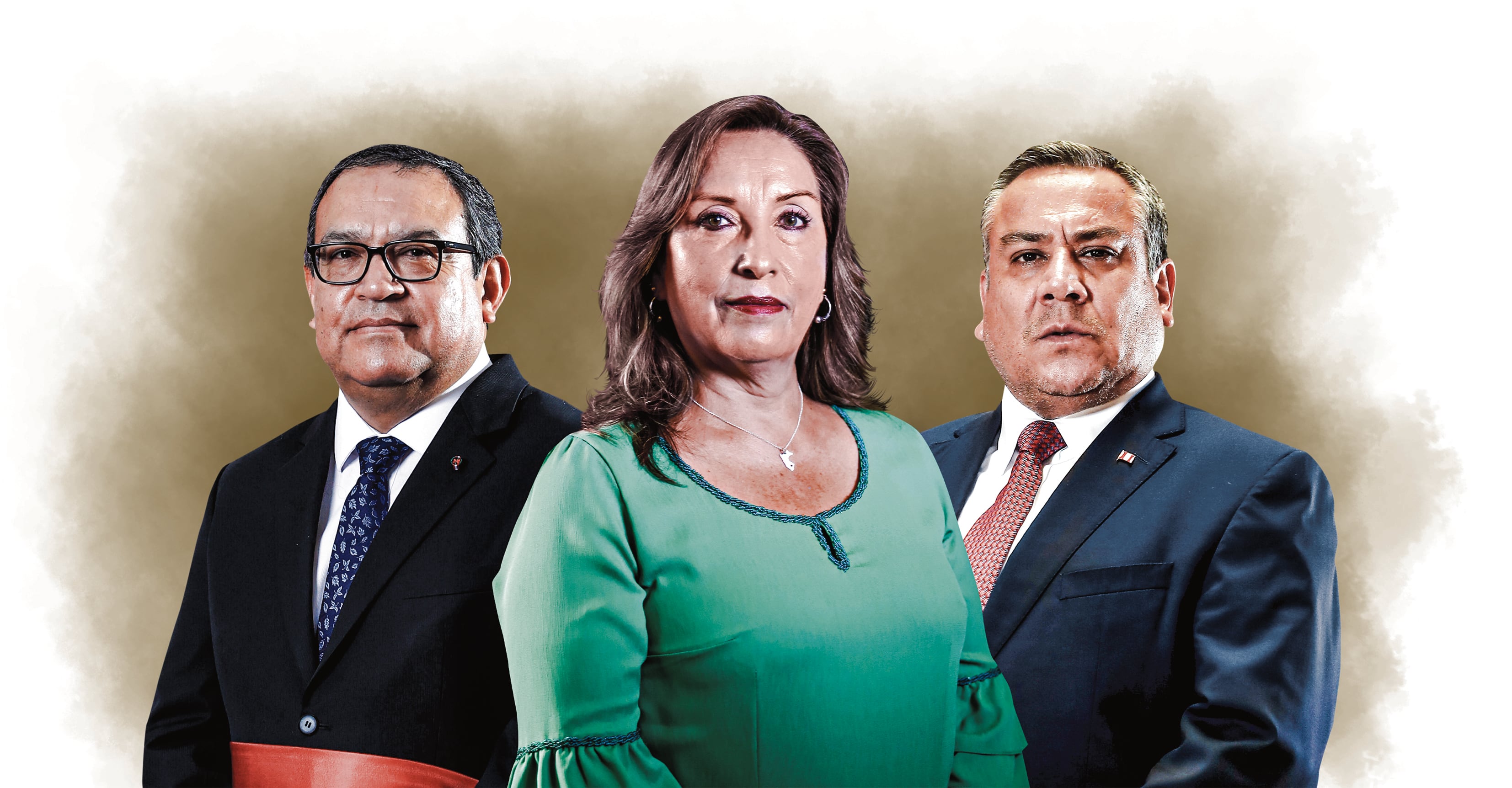 Alberto Otárola, Dina Boluarte y Gustavo Adrianzén