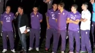 Juan Manuel Vargas fue presentado con el plantel de la Fiorentina