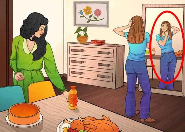 RETO VISUAL | El error de la imagen es que el reflejo de la niña en el espejo no es correcto.