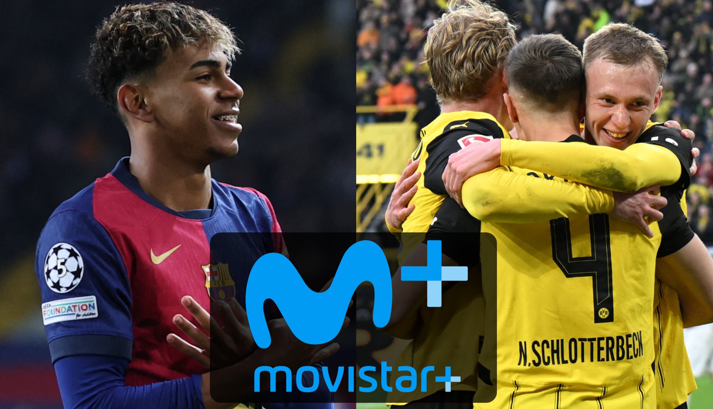 Señal de Movistar Plus para ver el partido FC Barcelona contra Borussia Dortmund desde España, este 9 de abril. (Foto: Composición MAG)