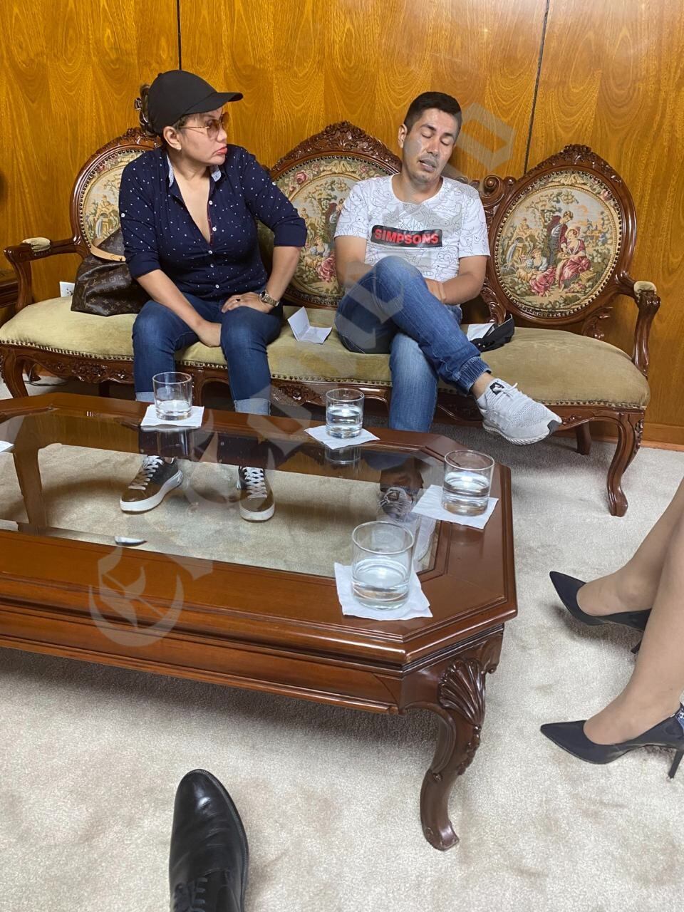 La exfiscal de la Nación Patricia Benavides junto a la empresaria Mirtha Yep y el capitán PNP Jorge Rodríguez Menacho. (Foto: El Comercio)