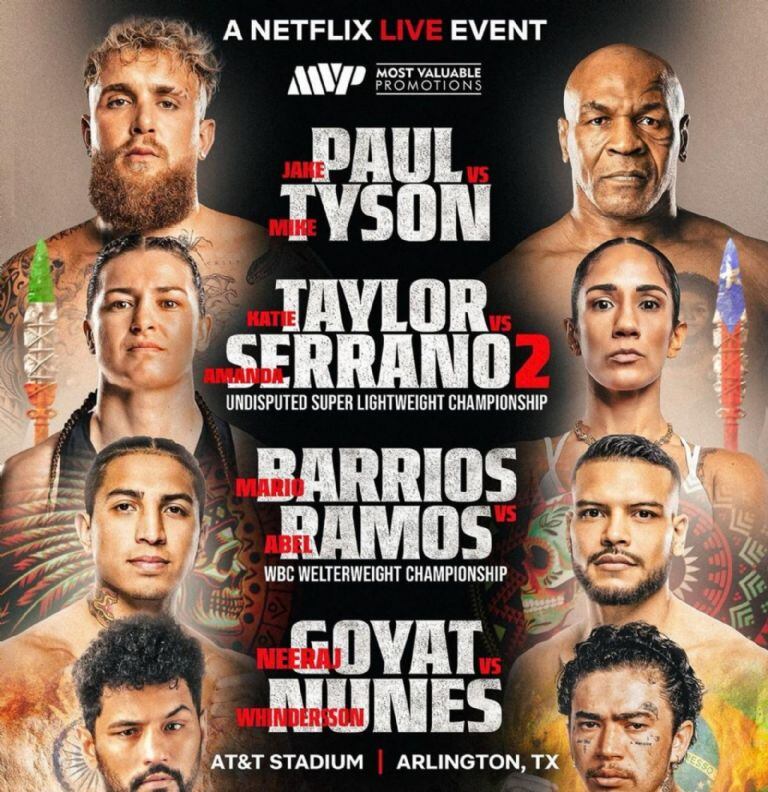 Cartelera completa Cartelera completa Mike Tyson vs. Jake Paul