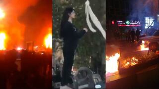 Edificios y autos incendiados, así protesta Irán [VIDEOS]