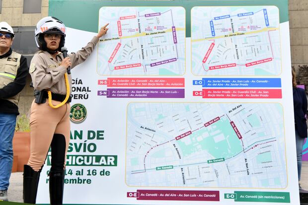 Desvíos vehículares planteados por la Policía Nacional del Perú.
Foto: PNP