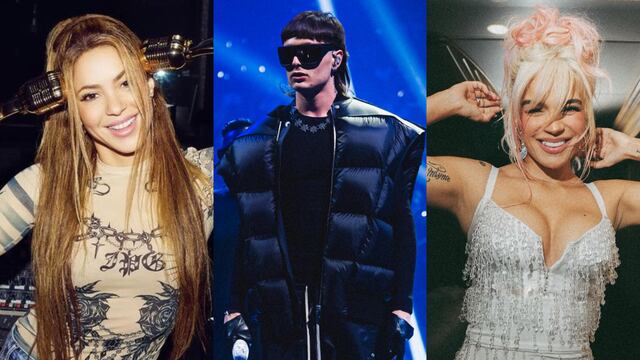 Shakira, Peso Pluma y Karol G encabezan las nominaciones latinas a los MTV europeos