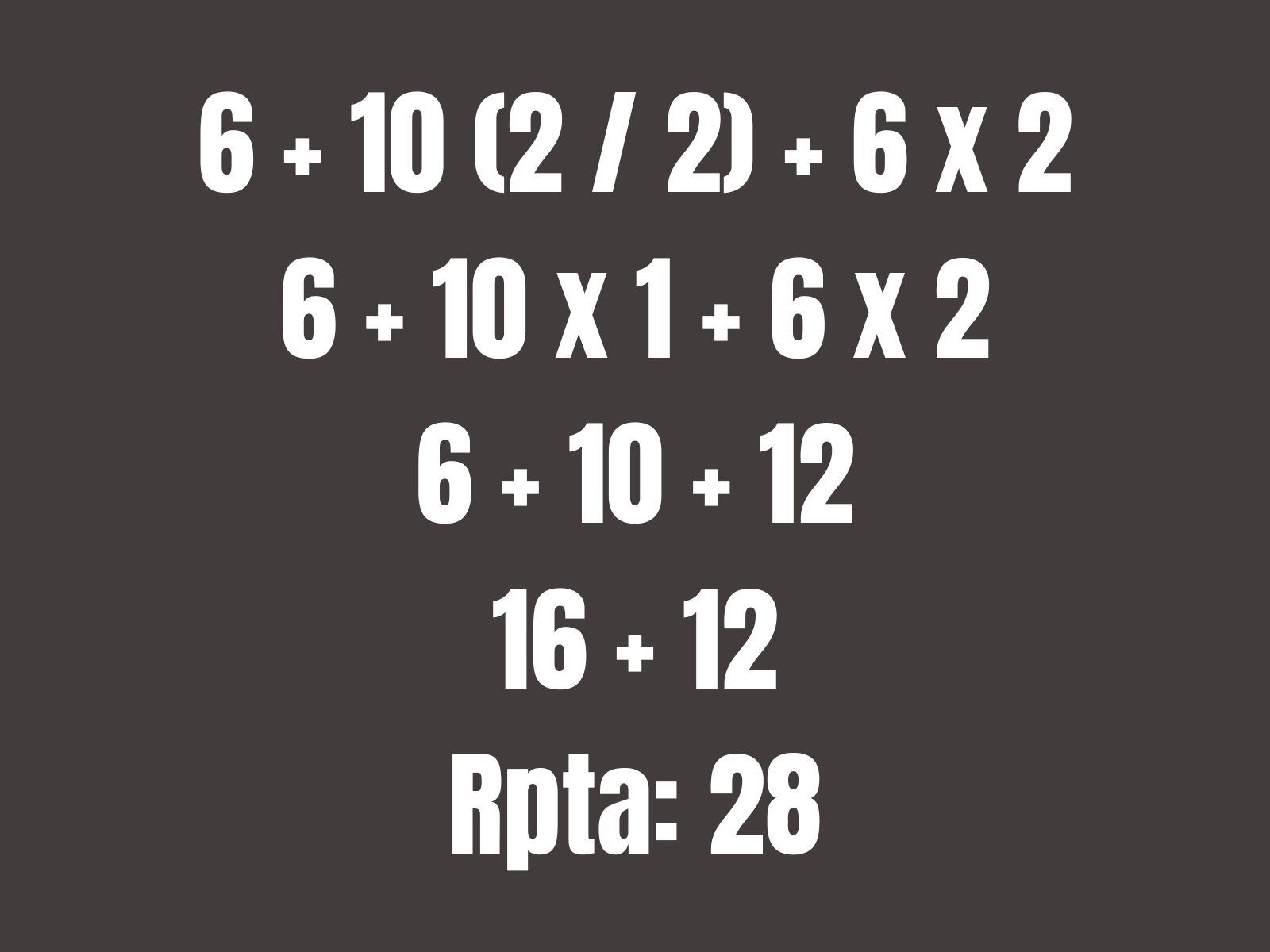Reto matemático: Esta es la forma correcta de solucionar este problema. (Creación: Mag)