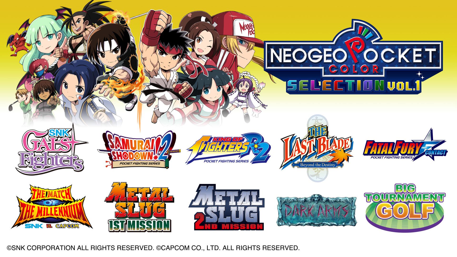 El recopilatorio NEOGEO POCKET COLOR SELECTION Vol.1 ya está a la venta e incluye 10 grandes títulos. | Crédito: SNK