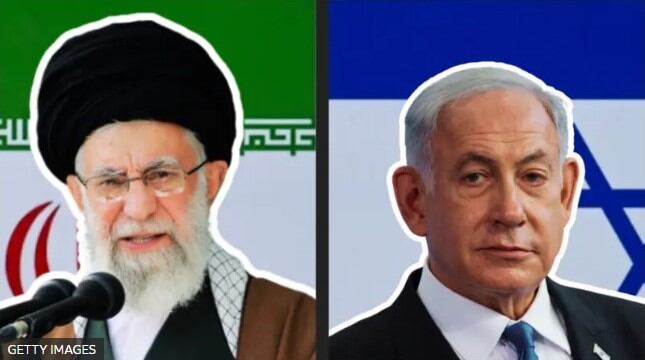 El líder supremo de Irán, Alí Jamenei, (izquierda) y el primer ministro de Israel, Benjamin Netanyahu (Getty Images).