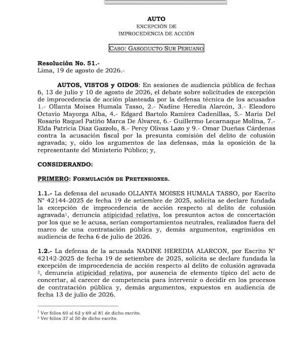 Ollanta Humala y Nadine Heredia- Caso Gasoducto Sur