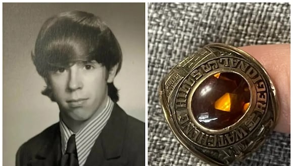 Jim Keelen, de 68 años, de Warren, NJ, perdió el anillo de su clase de secundaria en el verano de 1972. (Foto: Jim Keelen).