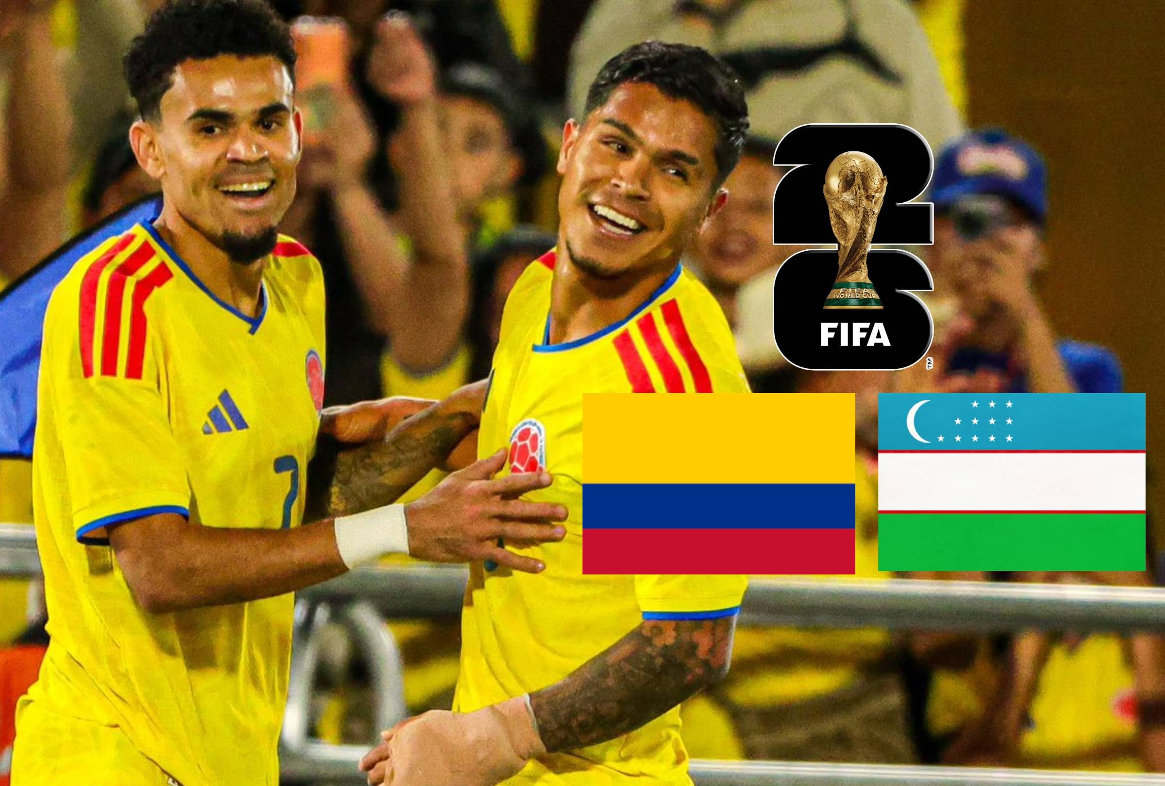 Ciudad de México, México (México), 17/06/2026.- Canales y horarios para ver el partido Colombia vs. Uzbekistán hoy miércoles 17 de junio por la Jornada 1 del grupo K del Mundial 2026 en el Estadio Ciudad de México, México. Foto de la selección colombiana y con la composición de Jesús Yupanqui.
