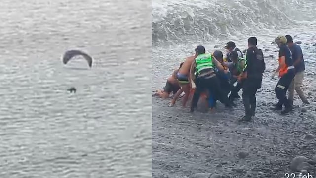 Playa Marbella: momento exacto de la caída de los cuatro parapentistas al mar | VIDEO