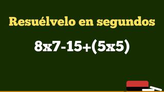 Una ecuación numérica para resolver con rapidez: halla la respuesta de 8x7-15+(5x5)