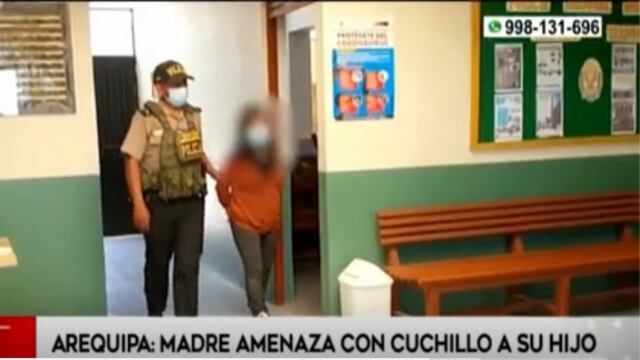 Arequipa: detienen a madre de familia que amenazó a su menor hijo con un cuchillo  