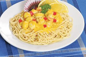 Receta de tallarines con conchitas al ají