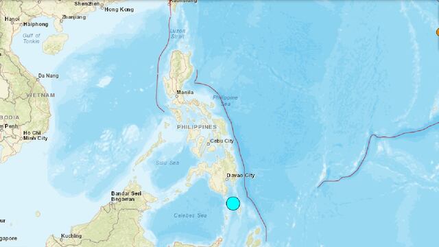 Sismo de magnitud 6,7 frente a costas de Filipinas