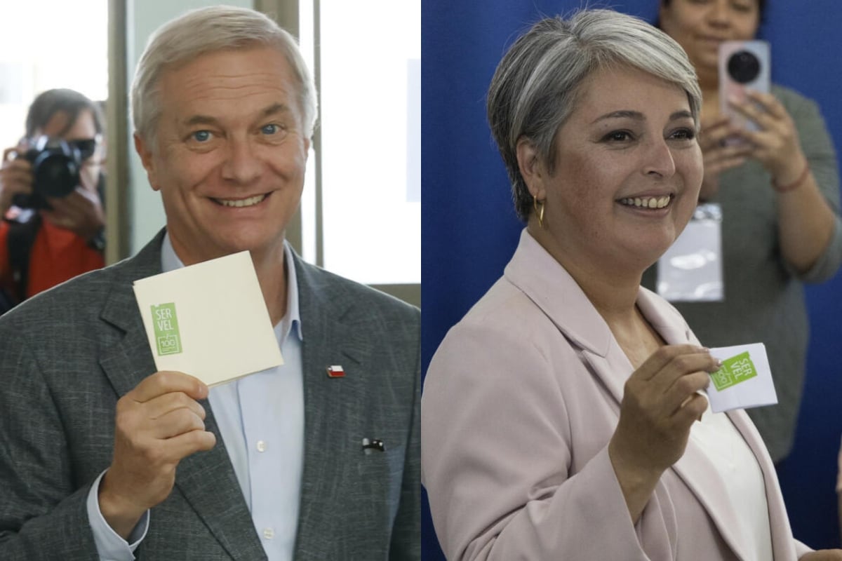 José Antonio Kast Y Jeannette Jara luego de votar en la primera vuelta de los comicios presidenciales en Chile el 16 de noviembre de 2025. (Foto: EFE)