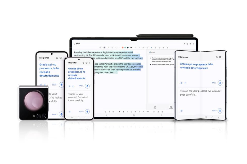 Galaxy AI ofrece funciones de transcripción, traducción y hasta corrección de textos, todo gracias a tecnología de IA.