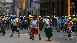 El feroz ataque de mineros a la policía en Cercado de Lima