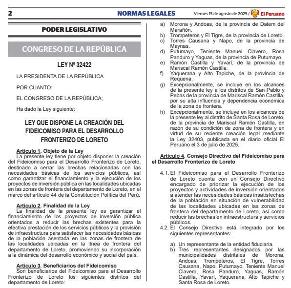 La ley promulgada por el Gobierno había sido aprobada por el Congreso para otorgar millones de recursos a la zona fronteriza.