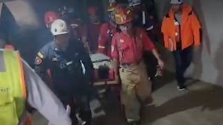 Surco: rescatan a trabajador de 28 años que quedó atrapado en construcción | VIDEO   