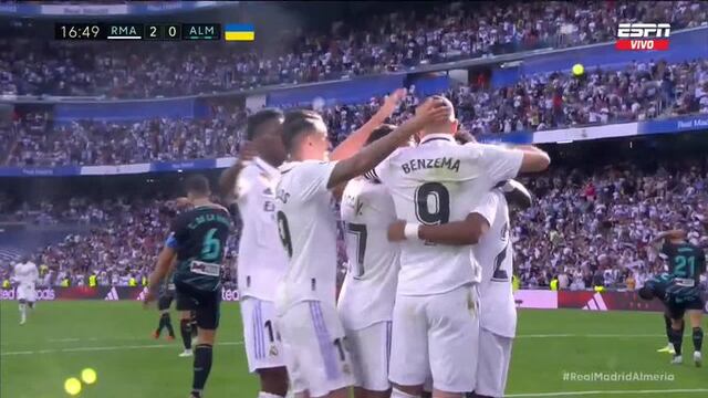 Hat-trick de Benzema: mira los goles de Real Madrid vs Almería en el Bernabéu | VIDEO