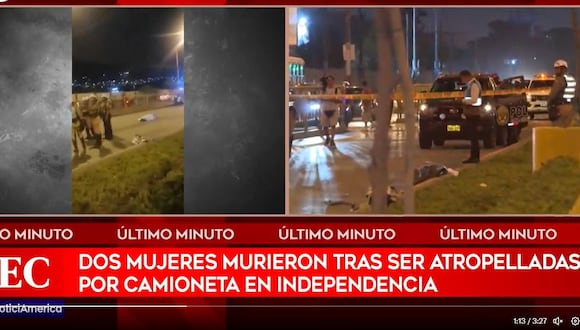 Dos mujeres murieron atropelladas por camioneta que invadió vía exclusiva del Metropolitano. (Foto: América Noticias)