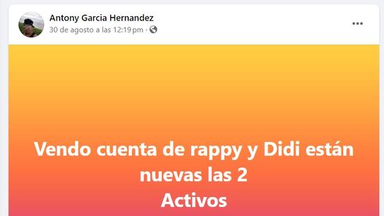 Cuentas de Rappi y Didi