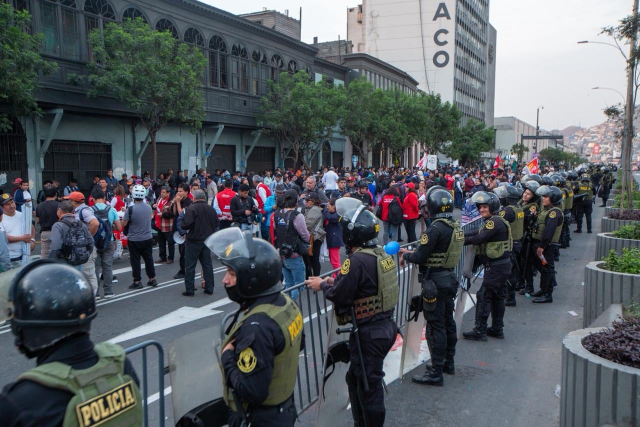Desarrollo de protestas.