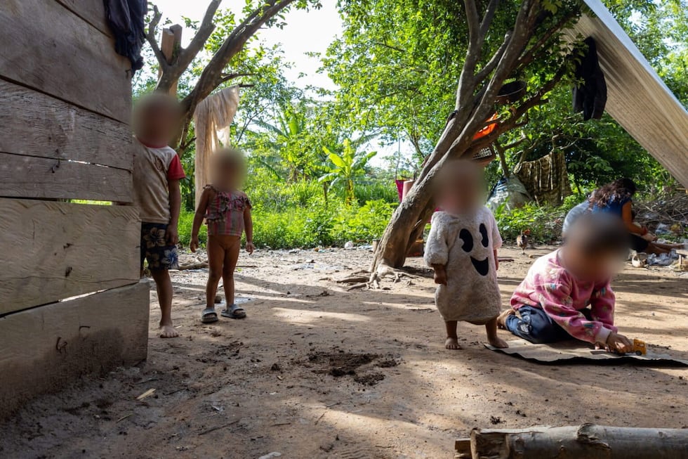 En un reducto de ocho hectáreas viven 358 habitantes indígenas, entre ellos 140 niños menores de 11 años de edad. Foto: Eddy Yobanny Velasco