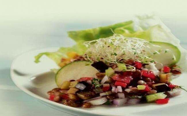 Ensalada de lentejas con vinagreta