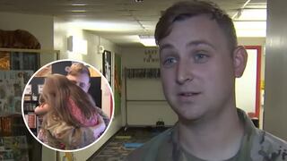 El emotivo reencuentro de un padre militar con su hija tras casi un año de servicio: “Estoy aquí para disfrutar”