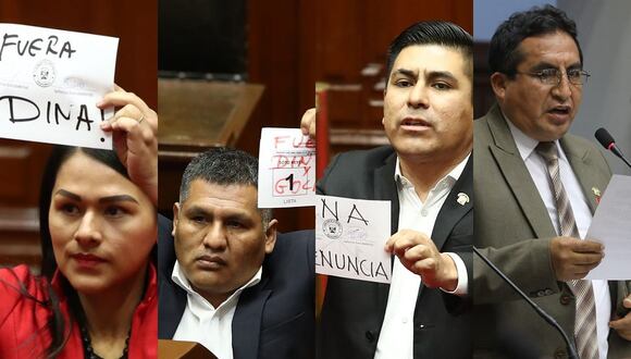 Silvana Robles, Jaime Quito, Alex Flores y Alfredo Pariona presentaron sus renuncias pero Perú Libre decidió expulsarlos. (Fotos: GEC / Congreso)
