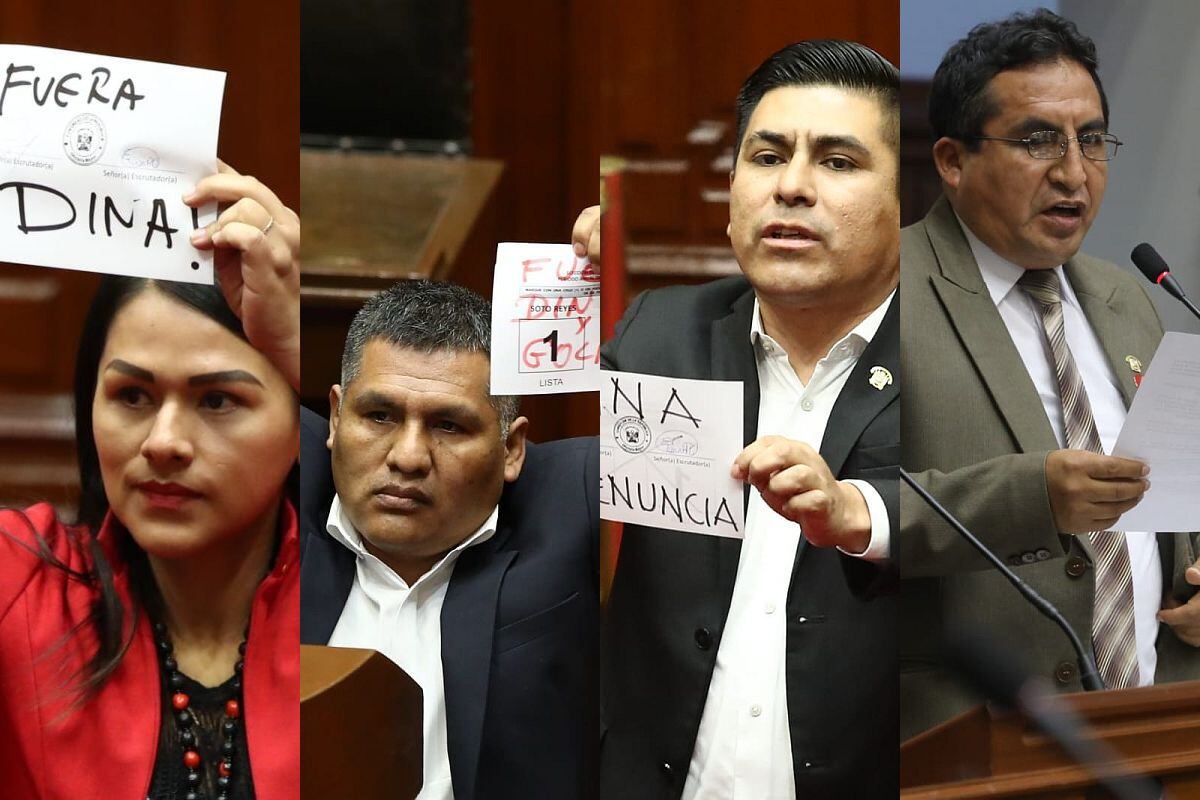 Silvana Robles, Jaime Quito, Alex Flores y Alfredo Pariona presentaron sus renuncias pero Perú Libre decidió expulsarlos. (Fotos: GEC / Congreso)