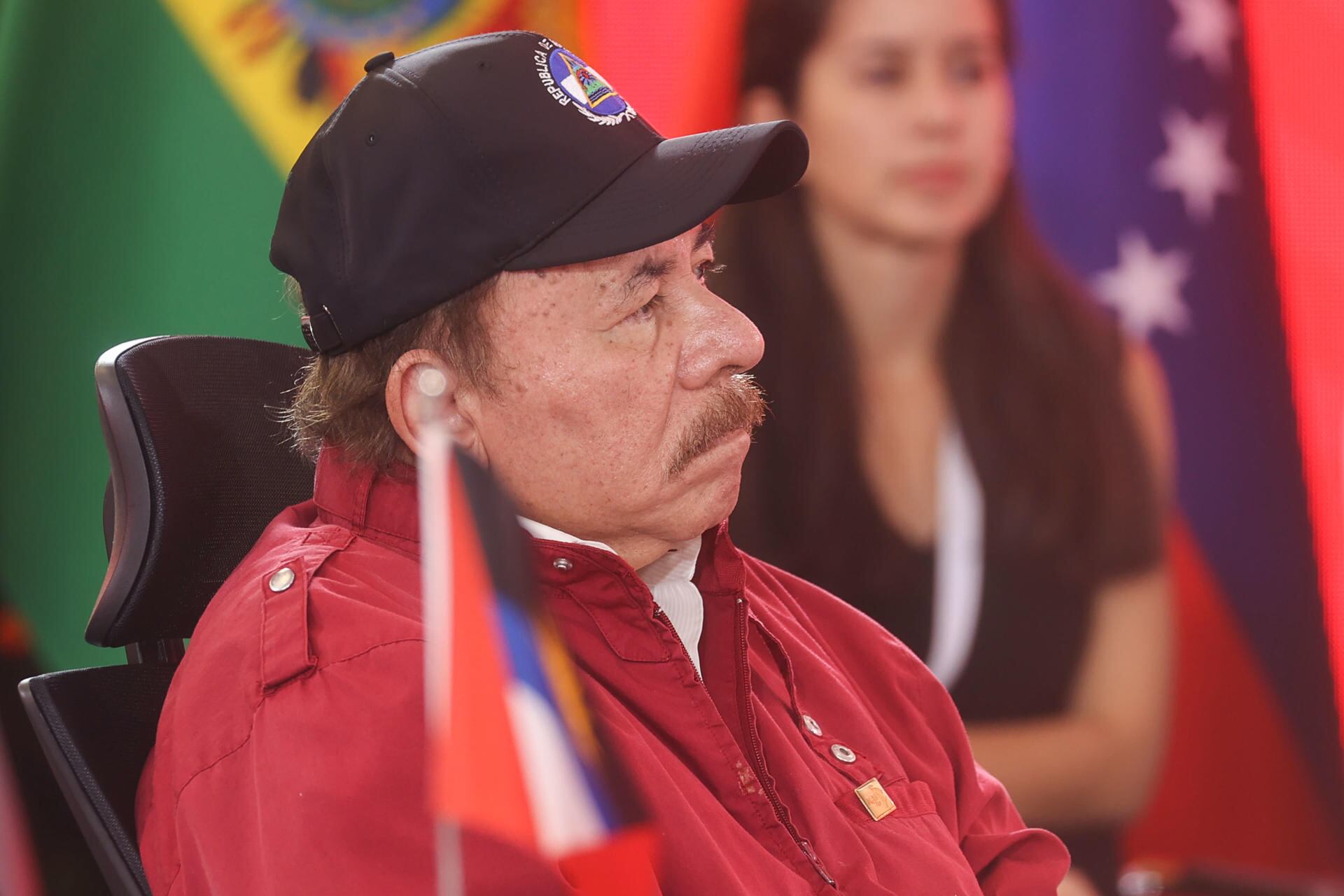 Fotografía de archivo del 24 de abril de 2024 del presidente de Nicaragua, Daniel Ortega, durante la Cumbre ALBA en el Palacio de Miraflores, en Caracas, Venezuela. (EFE/ Miguel Gutiérrez ARCHIVO).